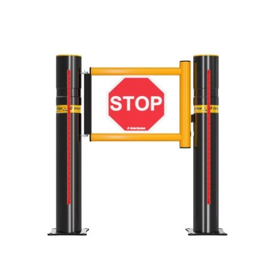 Poartă de siguranță SGA cu semn STOP și lumini de avertizare